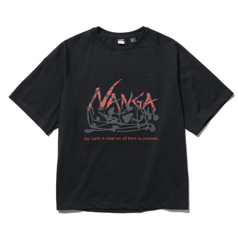 NANGA2023_ECO HYBRID DRIPPING FOREST LOOSE FIT TEE_BLK_1